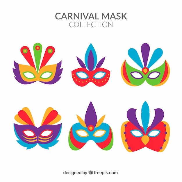 Collection De Masque De Carnaval Plat