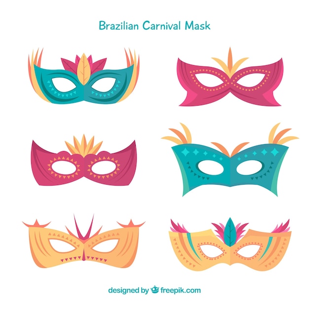 Collection De Masque Plat Carnaval Brésilien