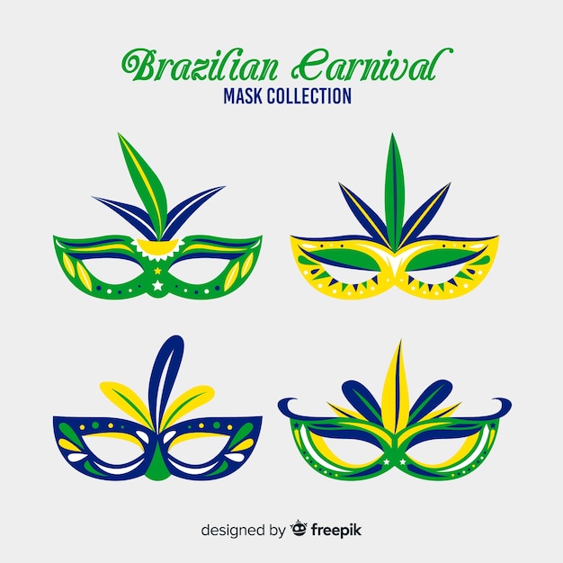 Collection De Masques De Carnaval Brésilien