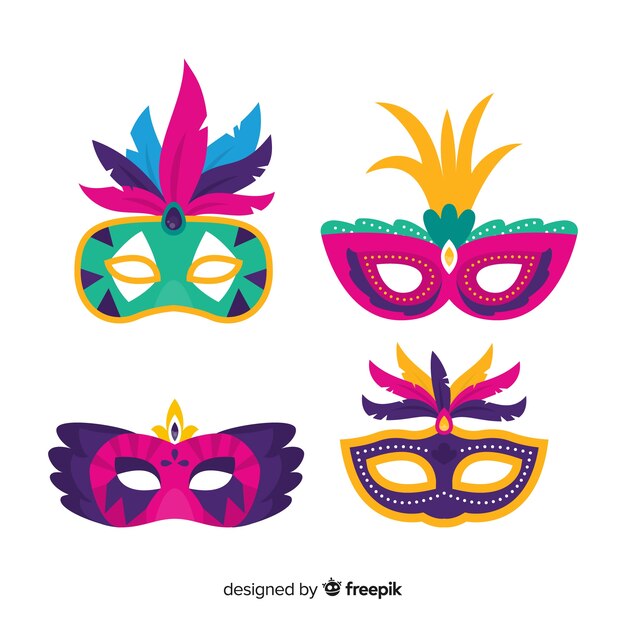 Collection de masques de carnaval