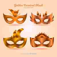 Vecteur gratuit collection de masques de carnaval