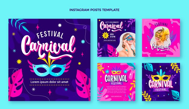 Collection De Messages Instagram De Carnaval Plat