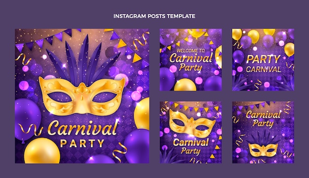 Collection De Messages Instagram De Carnaval Réaliste