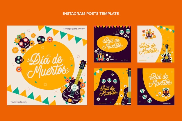 Collection de messages instagram Flat dia de muertos