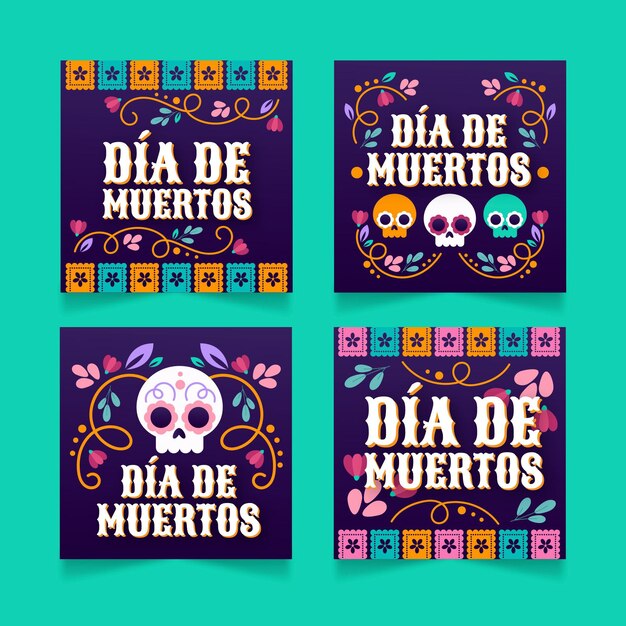 Collection de messages instagram Flat dia de muertos