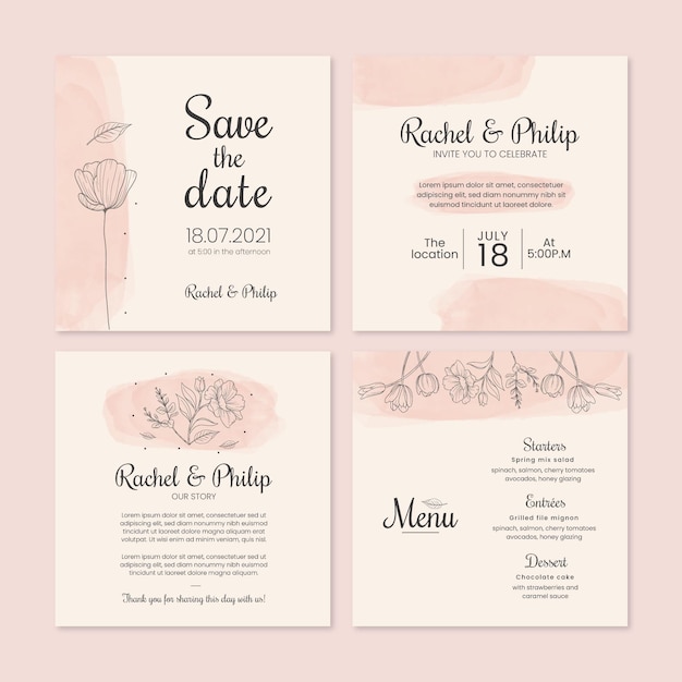 Collection de messages Instagram de mariage floral