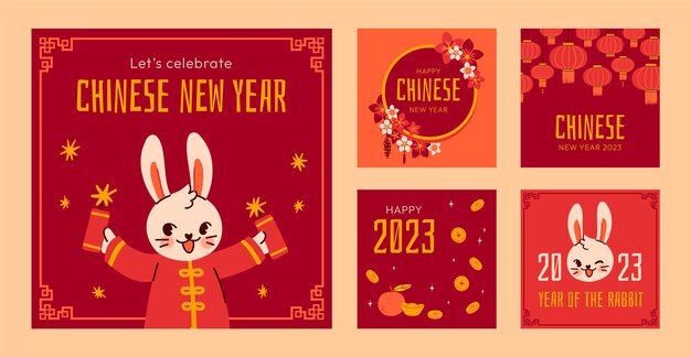Collection de messages instagram plats pour la célébration du nouvel an chinois