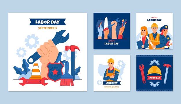 Collection de messages instagram plats pour la célébration de la fête du travail