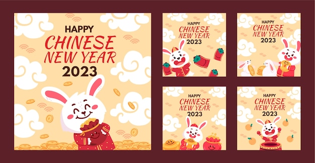 Collection De Messages Instagram Plats Pour Le Festival Du Nouvel An Chinois