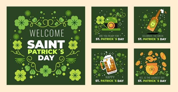 Une collection de messages Instagram pour la célébration de la fête de Saint Patrick.