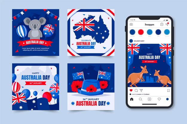 Collection De Messages Sur Instagram Pour La Fête Nationale Australienne