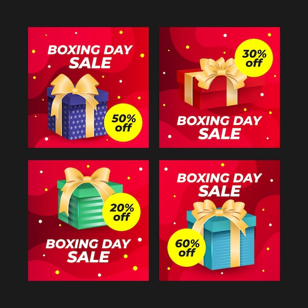 Collection De Messages Instagram De Vente De Boxing Day Dégradé