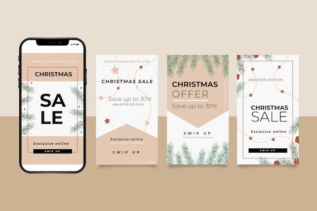 Collection De Messages Instagram De Vente De Noël