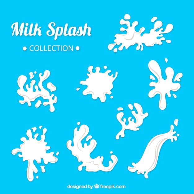 Vecteur gratuit collection milk splash