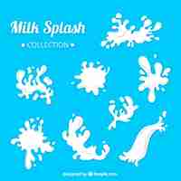 Vecteur gratuit collection milk splash