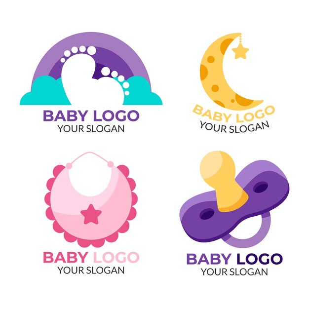 Collection de modèle de logo et slogan bébé