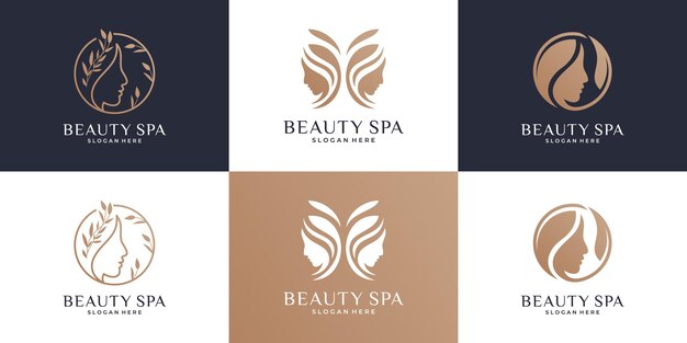 Ensemble De Conception De Logo Minimaliste Papillon Vecteur Premium