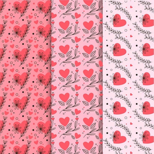Collection de modèles de conception plate pour la Saint-Valentin