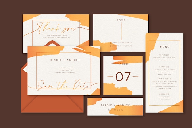 Collection De Modèles D'invitation De Mariage Orange