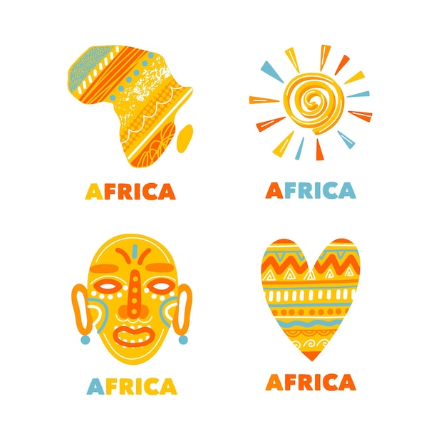 Vecteur gratuit collection de modèles de logo africains