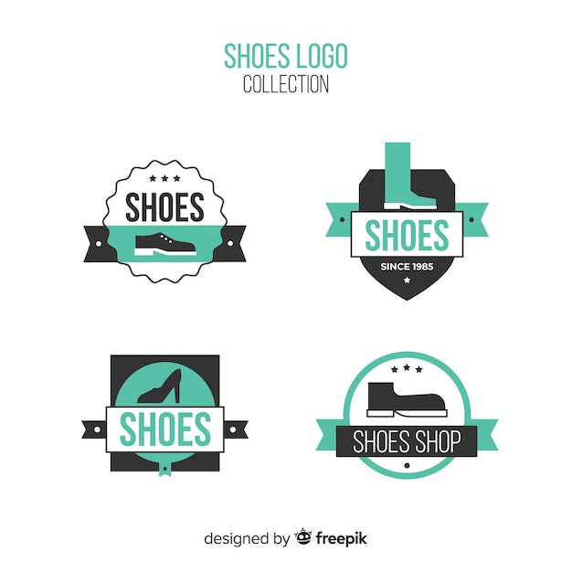 Vecteur gratuit collection de modèles de logo de chaussures modernes