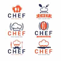 Vecteur gratuit collection de modèles de logo chef plat