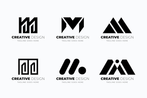 Vecteur gratuit collection de modèles de logo design plat m