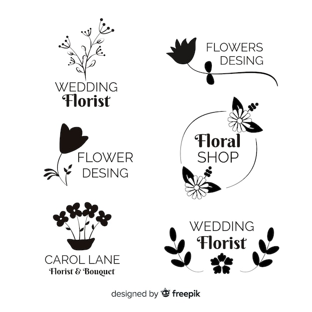 Collection De Modèles De Logo De Fleuriste De Mariage