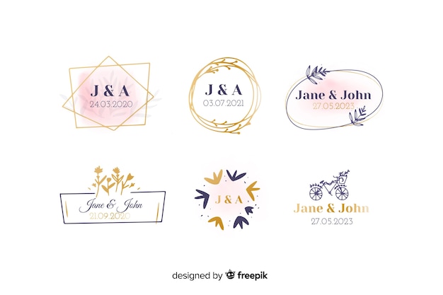 Collection de modèles de logo monogramme de mariage
