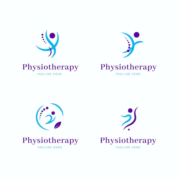Vecteur gratuit collection de modèles de logo de physiothérapie