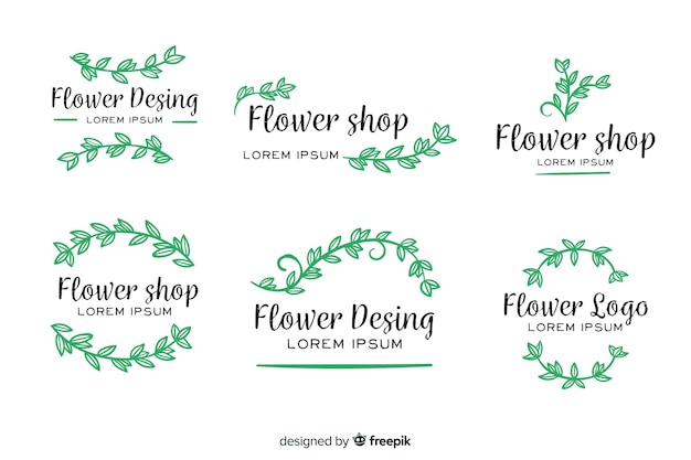 Collection De Modèles De Logos De Fleuriste De Mariage