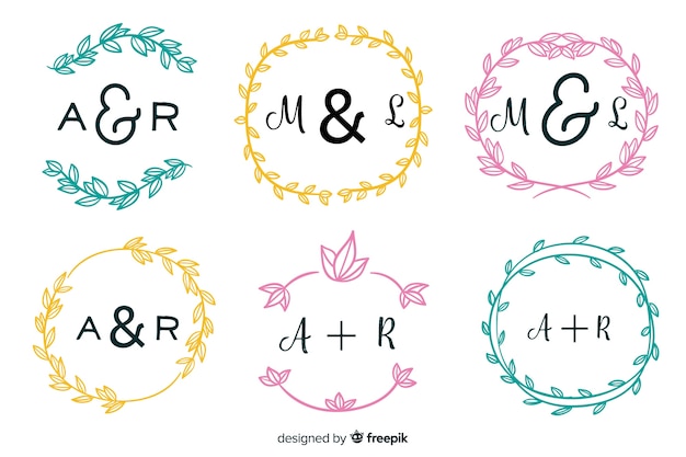 Collection De Modèles De Logos De Monogramme De Mariage