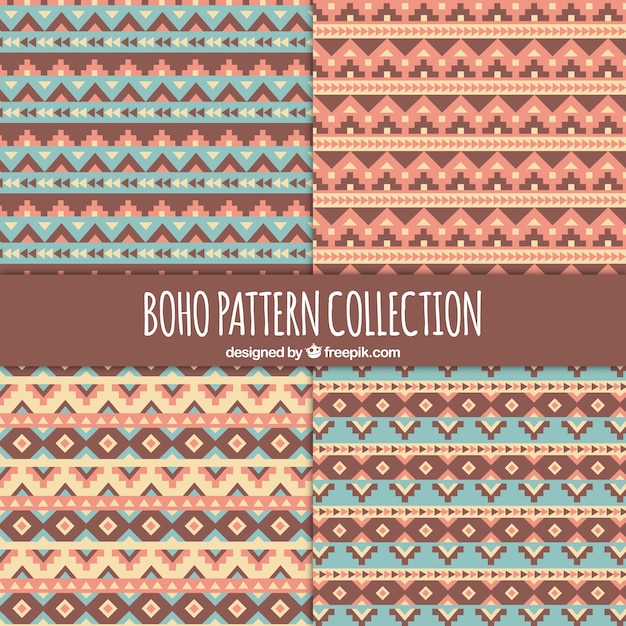 Collection De Modèles Plats Dans Le Style Boho