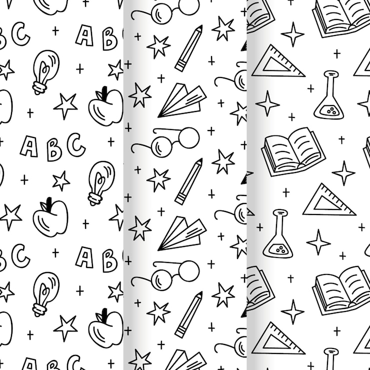 Vecteur gratuit collection de modèles de retour à l'école dessinée à la main
