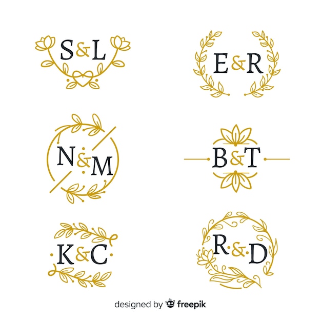 Collection De Monogramme De Mariage Ornemental