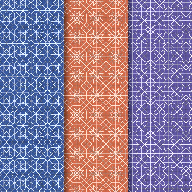 Collection de motifs arabes linéaires