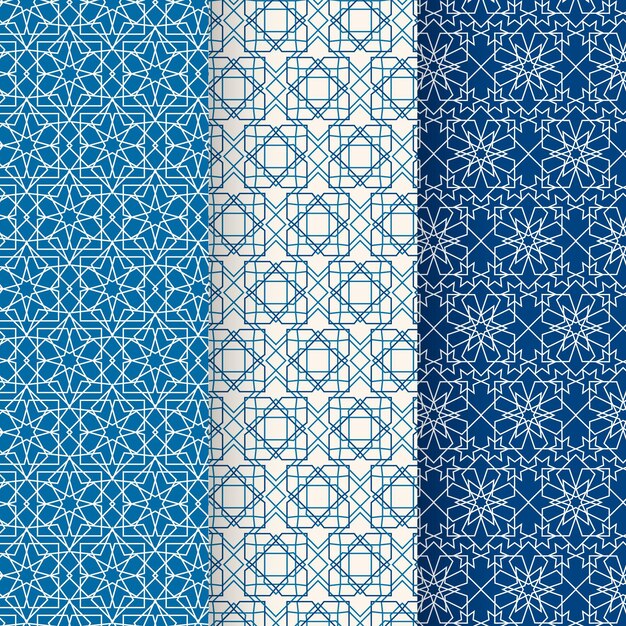 Collection de motifs arabes linéaires