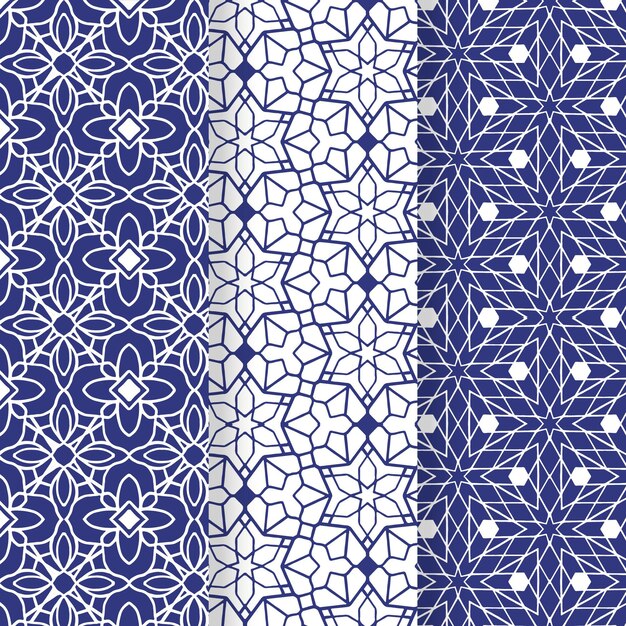 Collection de motifs arabes ornementaux plats