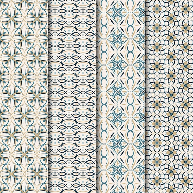 Vecteur gratuit collection de motifs arabes ornementaux