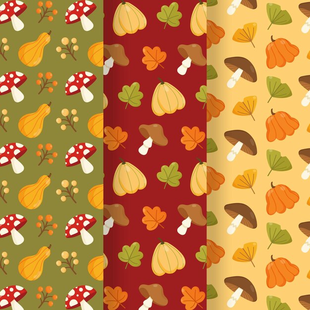 Collection de motifs d'automne