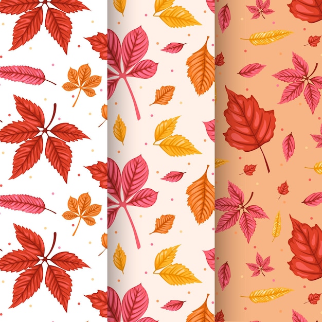 Vecteur gratuit collection de motifs d'automne