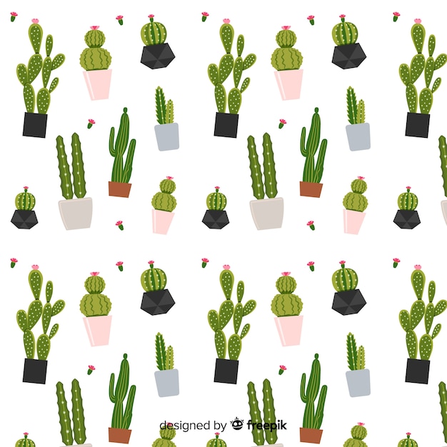 Vecteur gratuit collection de motifs de cactus