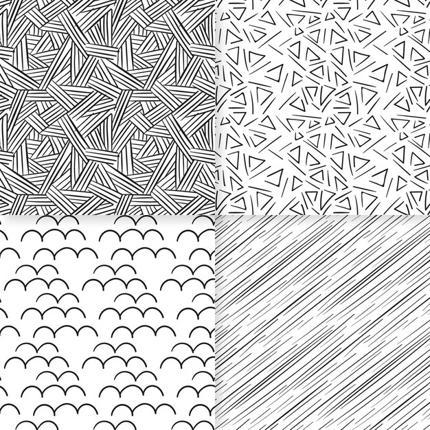 Collection de motifs dessinés à la main de gravure