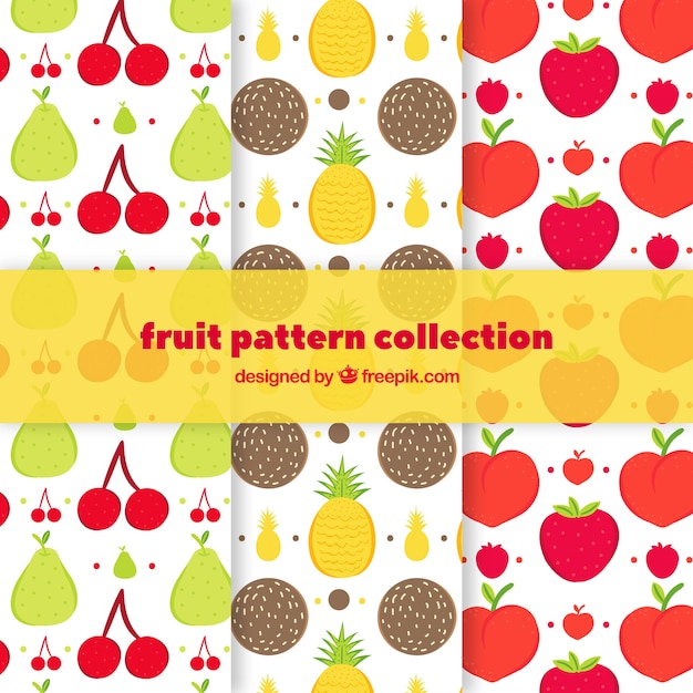 Collection De Motifs De Fruits Colorés