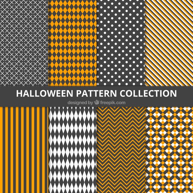 Collection de motifs géométriques de halloween