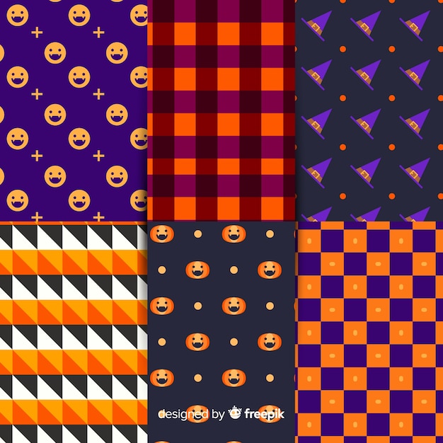 Collection de motifs géométriques halloween