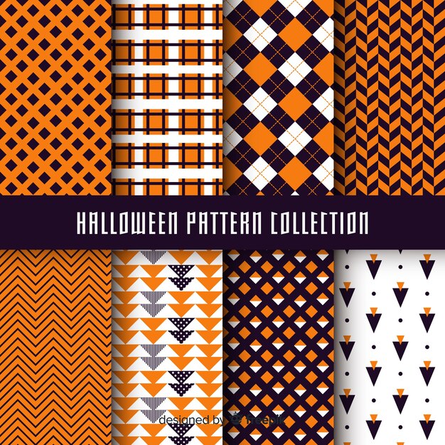 Collection de motifs d&#39;Halloween avec un motif géométrique