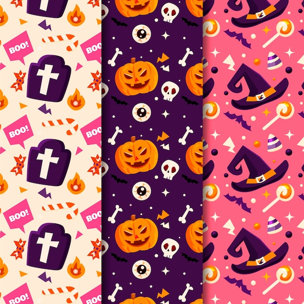 Collection De Motifs D'halloween Plats