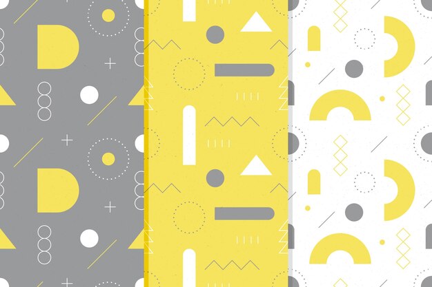 Collection de motifs jaunes et gris sans soudure