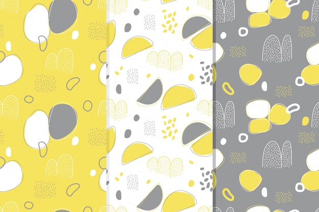 Collection de motifs jaunes et gris sans soudure